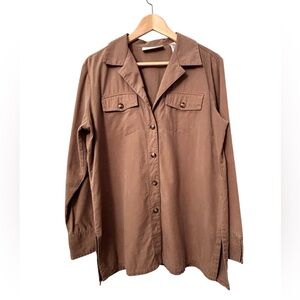 Tencel Cotton Khaki Button Down Shirt